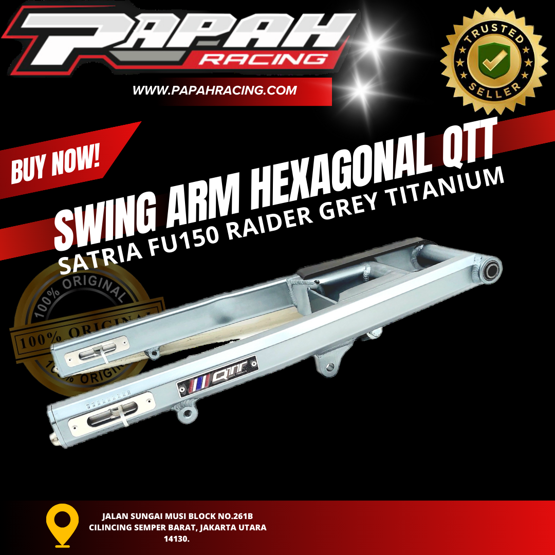 SWINGARM SWING ARM QTT HEXAGONAL SUZUKI SATRIA FU 150 RAIDER WARNA GREY TITANIUM QTT